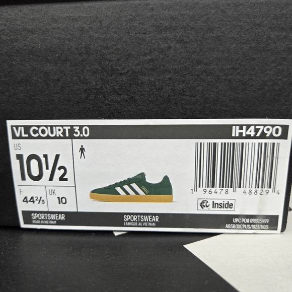 New adidas VL Court 3.0 'Dark Green Cloud White' Men's Shoes Size 10.5 - Picture 8 of 8